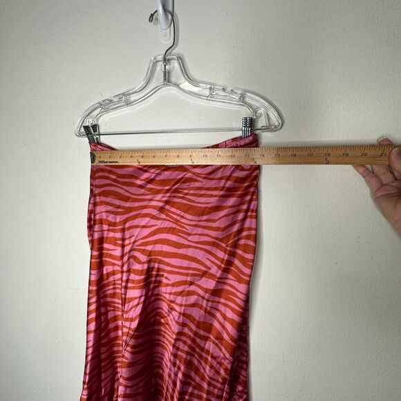 Monika Rust Orange Pink Patti Animal Print Maxi Skirt 100% Pure Silk XS - Picture 10 of 13